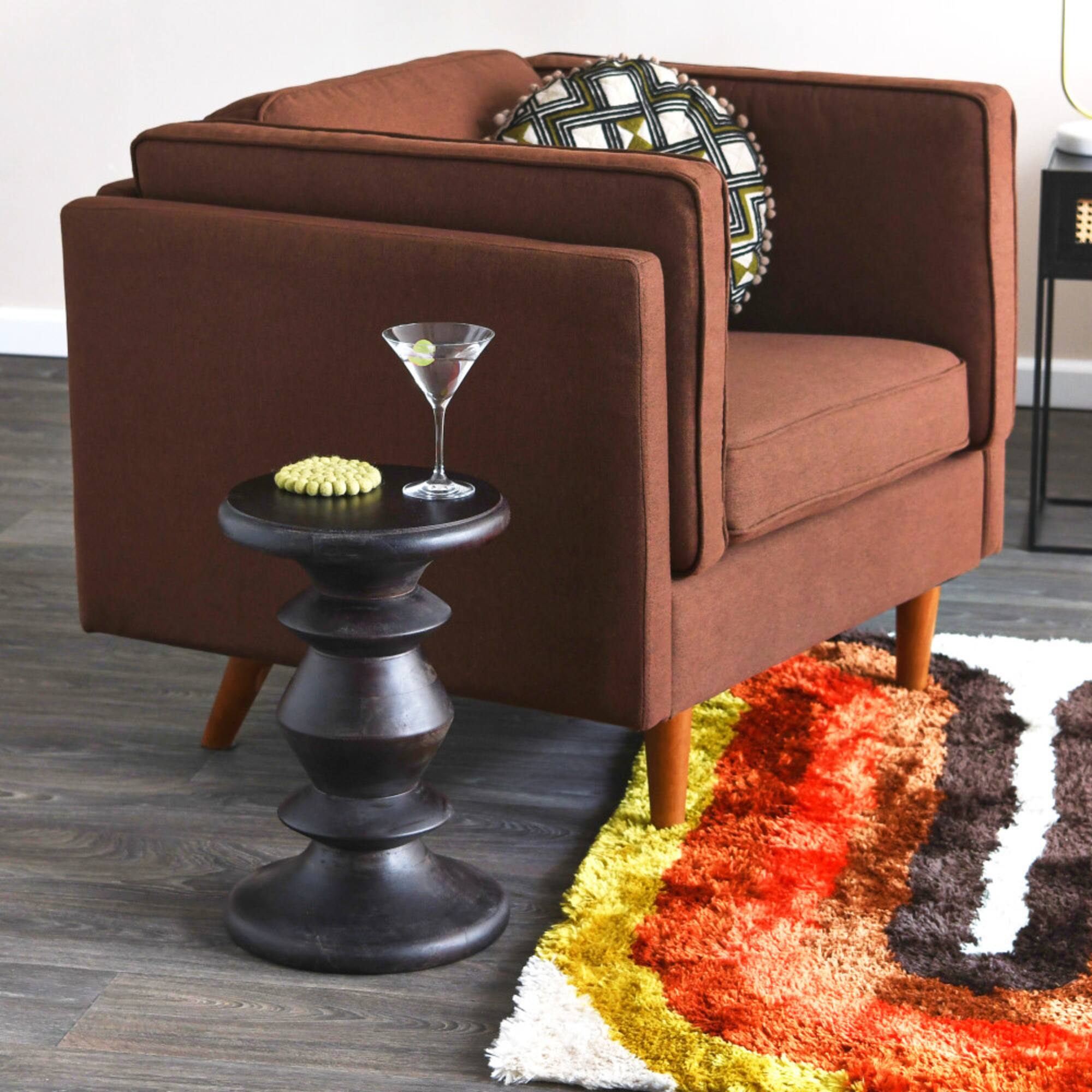 Hello Honey® Berns Mid-Century Modern Solid Mango Table with Flat Top